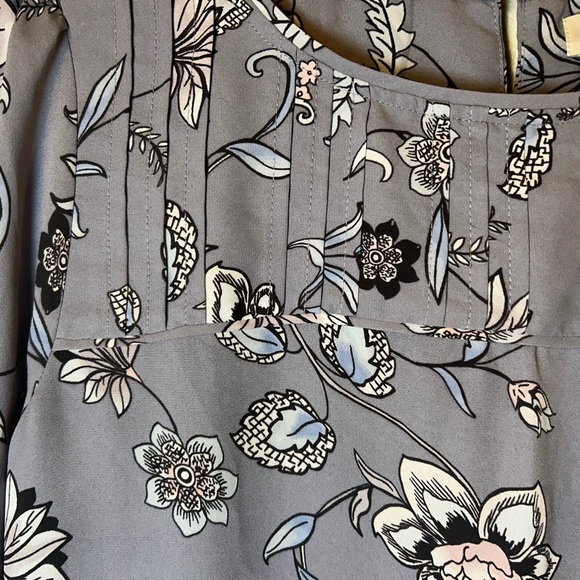 Womens Small Blouse THE LOFT Floral Periwinkle Flowy Boho Office Capsule - Picture 5 of 16